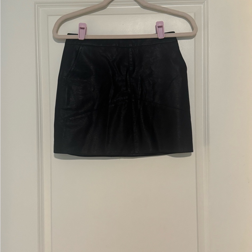 Lulu's Harley Black Vegan Leather Mini Skirt - Picture 3 of 5